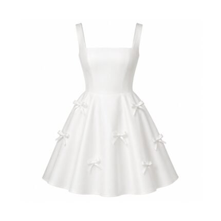 Alteaboutique B-White Satin Short Wedding Dress with Corset Bodice